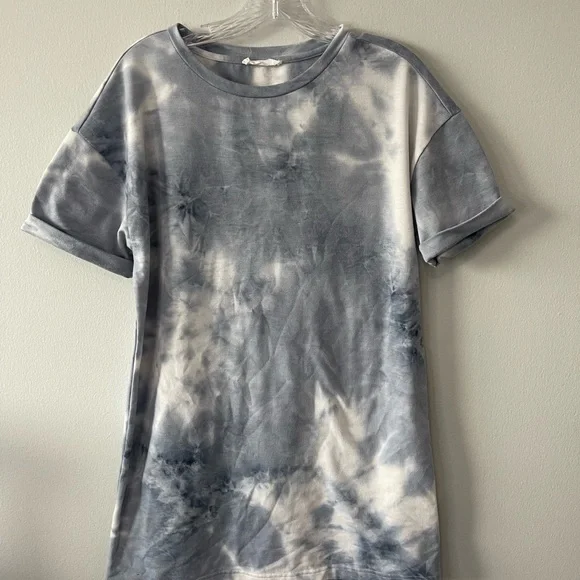 Elodie Tie Dye Crew Neck T’Shirt Dress In Charcoal l Size M l Poshmark - Picture 2 of 4
